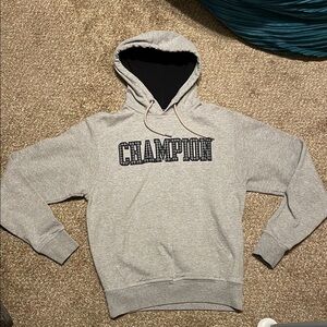 Champion Men's Gray Hooded Sweatshirt